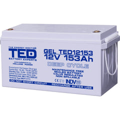 Acumulator GEL 12V 153Ah Deep Cycle TED Electric - Durată Lungă de Viață - 1