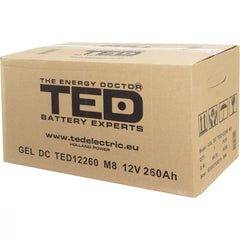 Acumulator GEL 12V 260Ah Deep Cycle TED Electric - Durată Lungă, Fiabilitate - 9
