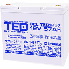 Acumulator GEL Deep Cycle 12V 57Ah TED Electric - Fiabilitate, Durabilitate - 2