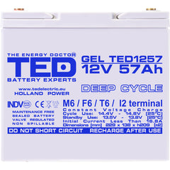 Acumulator GEL Deep Cycle 12V 57Ah TED Electric - Fiabilitate, Durabilitate - 4