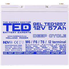 Acumulator GEL Deep Cycle 12V 57Ah TED Electric - Fiabilitate, Durabilitate - 8