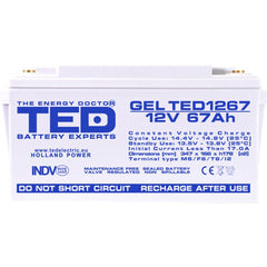 Acumulator GEL Deep Cycle 12V 67Ah TED Electric - Fiabilitate Energie - 8