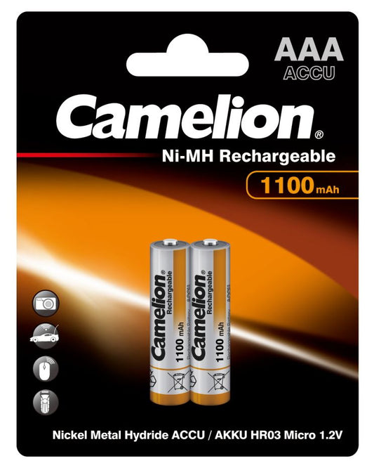 Acumulatori AAA Ni-MH Camelion 1.2V 1100mAh - Preîncărcați, Blister 2 - 2