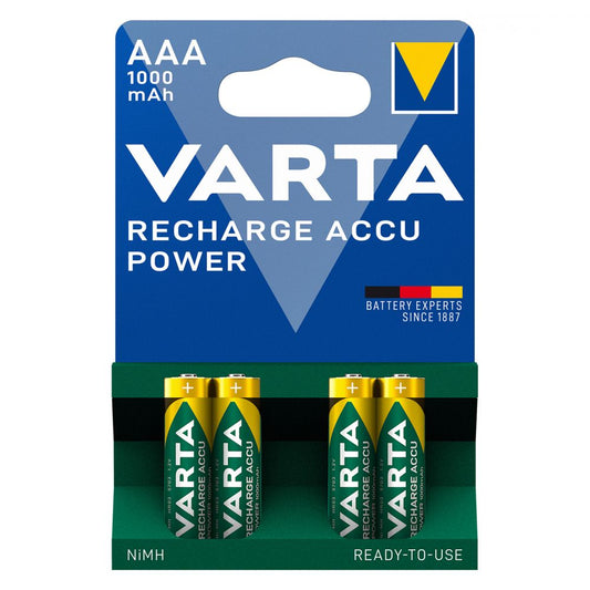 Acumulatori AAA Ni-MH Varta 1.2V 1000mAh - Preîncărcați, Blister 4 - 2