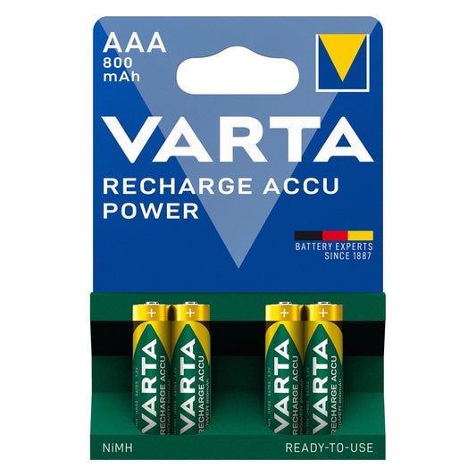 Acumulatori AAA Ni-MH Varta 1.2V 800mAh - Preîncărcați, Blister 4 - 2