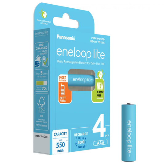 Acumulatori AAA R3 550mAh Eneloop Lite - Preîncărcați, Blister 4 buc - 2