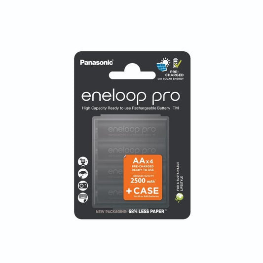 Acumulatori Ni-MH AA 2500mAh Eneloop PRO - Preîncărcați, Blister 4 cu Carcasă - 2