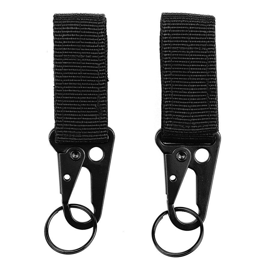Agățător Tactic MOLLE cu Inel Chei 2-pack JFO03 Negru - Organizare Rapidă și Sigură