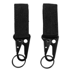 Agățător Tactic MOLLE cu Inel Chei 2-pack JFO03 Negru - Organizare Rapidă și Sigură