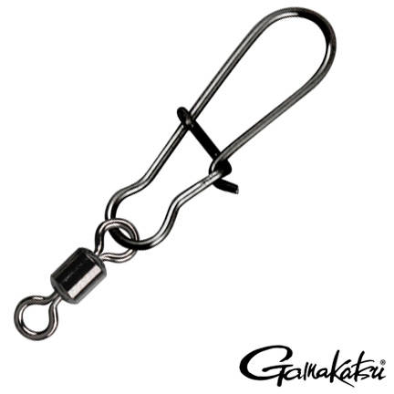 Agrafă cu Vârtej EZ-SNAP Gamakatsu - Rezistență 35kg, 5 buc.