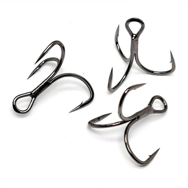Ancore Treble Gamakatsu EWG Nickel Black - Vârf Ascuțit, Shank Scurt - 2