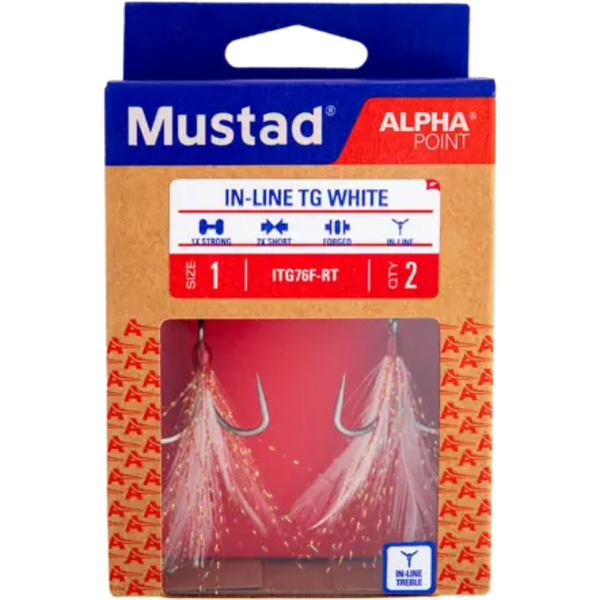 Ancore Triple Mustad Red Tinsel - Rezistență, Atracție Pești Răpitori - 2