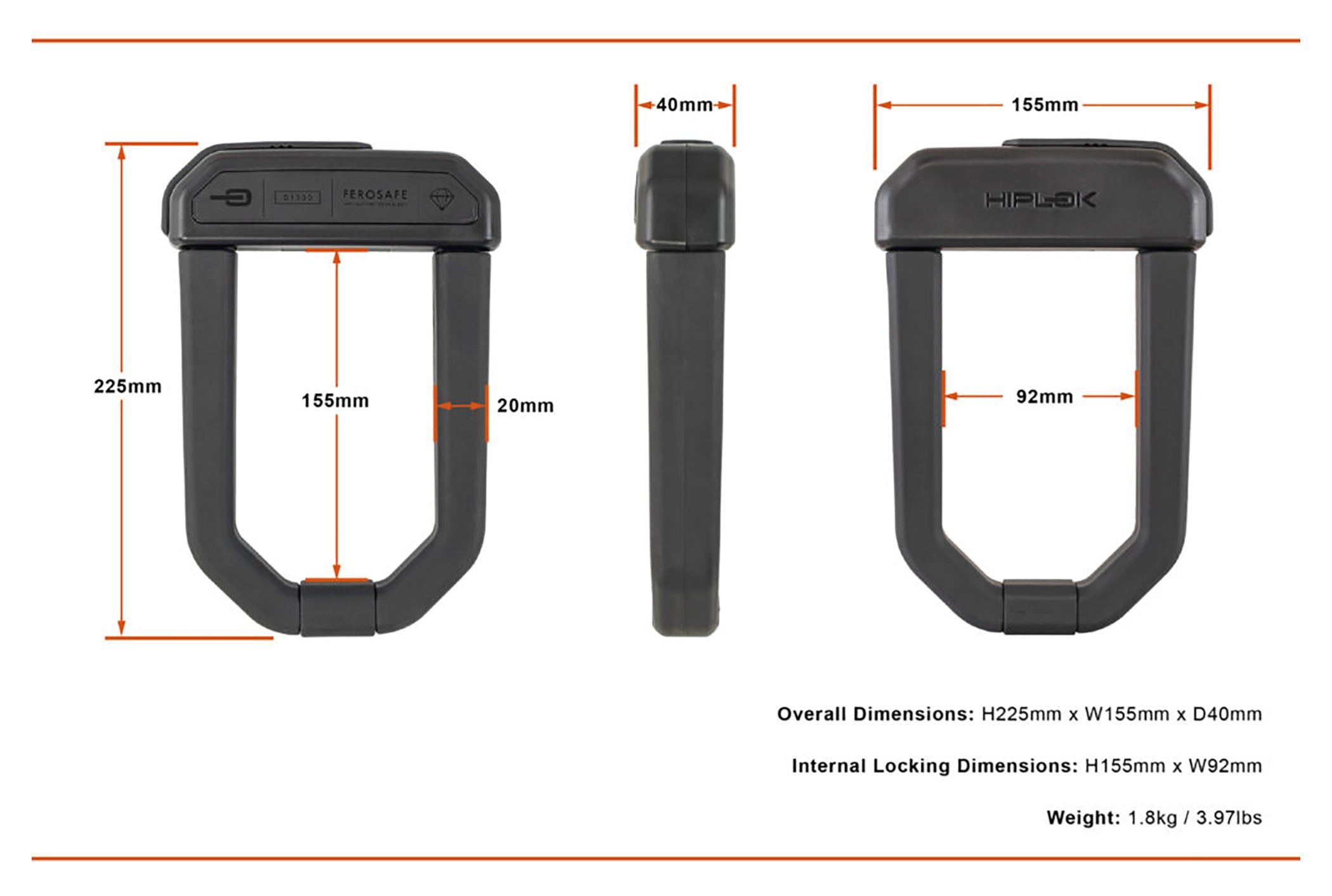 Antifurt Bicicletă/Moto Hiplok D1000 - Anti-Flex, Diamond Sold Secure