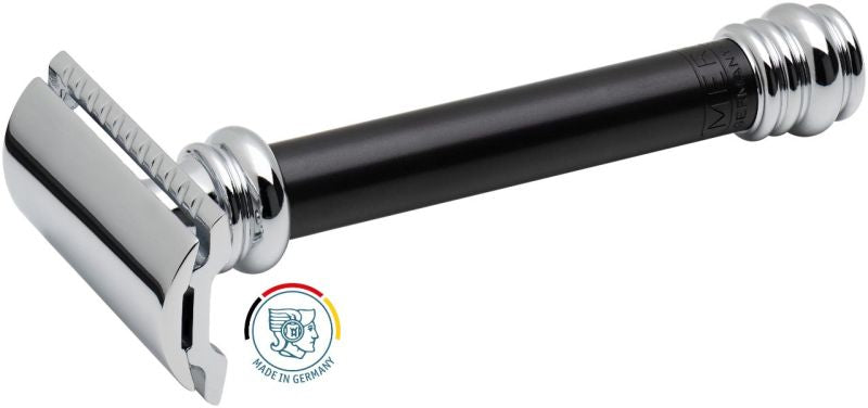 Aparat de Ras Merkur 38B Negru Merkur - Alamă, Mâner Lung, Ergonomic