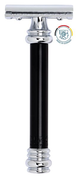 Aparat de Ras Merkur 38B Negru Merkur - Alamă, Mâner Lung, Ergonomic