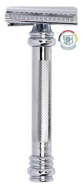 Aparat de Ras Merkur 39C - Alamă, Mâner Spiralat, Cap Greu