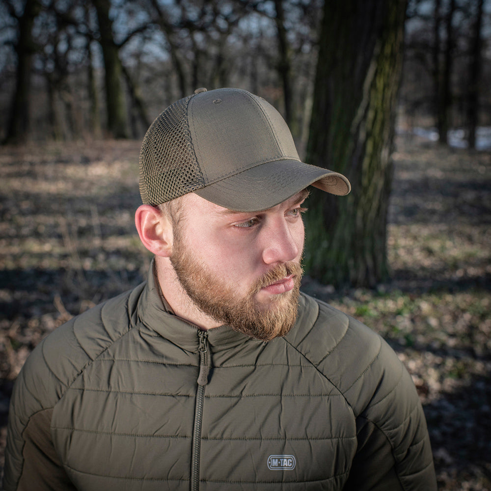 Șapcă de Baseball M-Tac Mesh Flex Ripstop - Dark Olive Ventilată