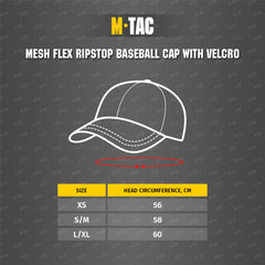 Șapcă Tactica Flex Ripstop M-Tac - Oliv Închis Ventilație