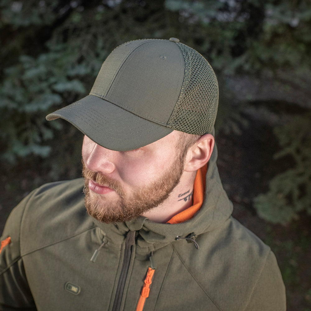 Șapcă Tactica Mesh Flex Ripstop M-Tac - Army Olive, Ventilată