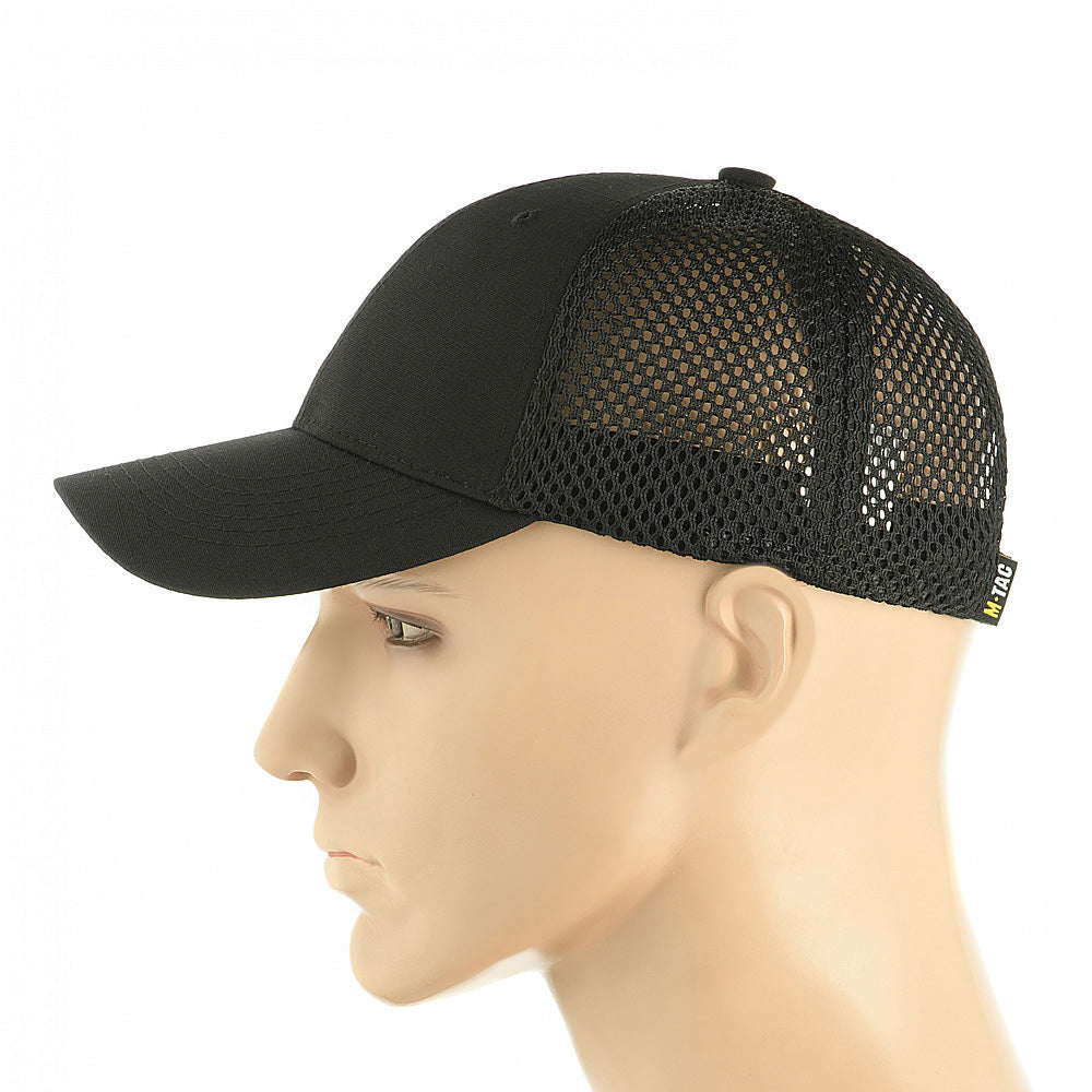Șapcă Tactica Mesh Flex Ripstop M-Tac - Neagră, Respirabilă