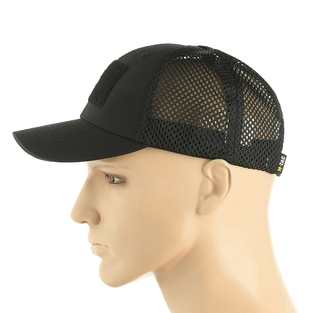 Șapcă Tactica Mesh Flex Ripstop M-Tac - Neagră, Respirabilă