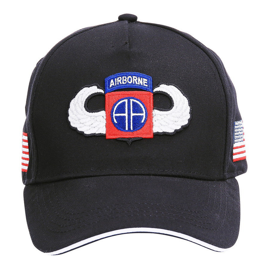 Șapcă Baseball 82nd Airborne WWII 3D Negru Fostex - Stil Legendar