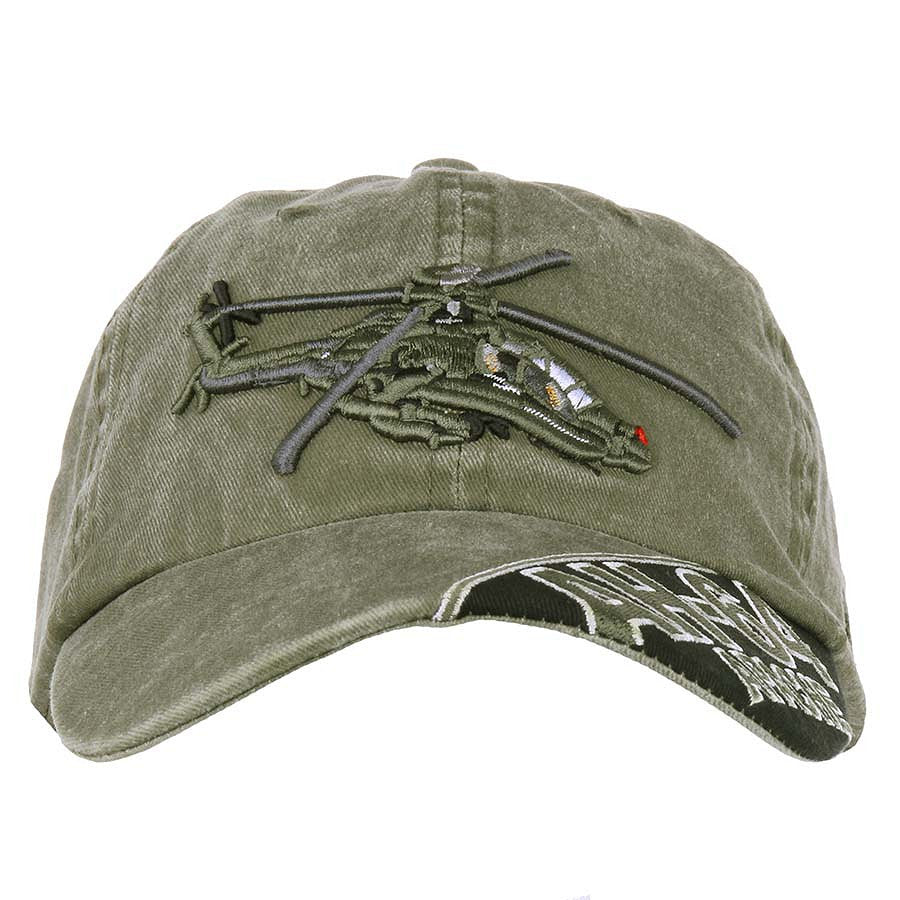 Șapcă Baseball AH-64 Apache stone washed Verde - Stil și Atitudine Tactică