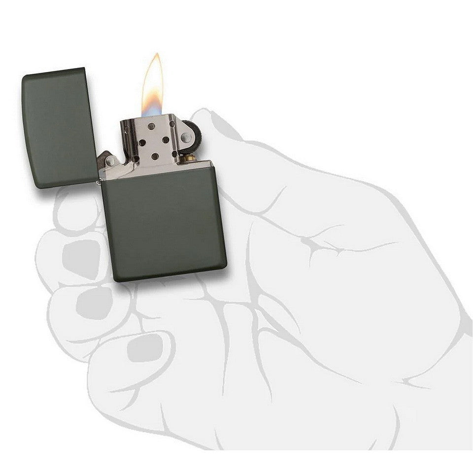 Aprinzător Zippo Verde Mat Zippo - Fiabilitate Legendară în Orice Condiții