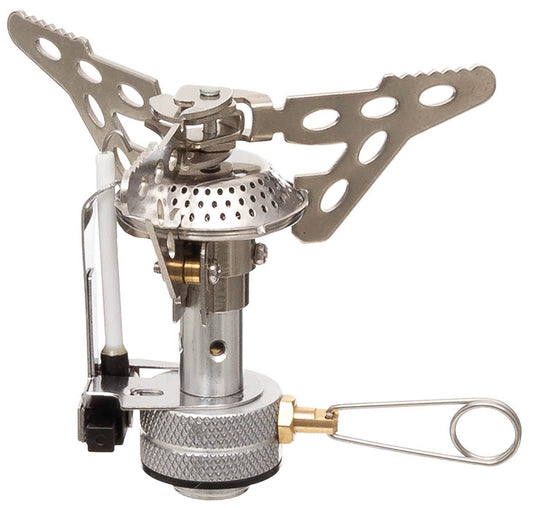 Arzător Camping Pliabil cu Aprindere Piezo FoxOutdoor - 3 kW, Oțel Inoxidabil
