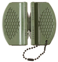 Ascuțitor Cuțite Messerschärfer "DUO" Oliv MFH - Lame Carbid & Ceramică, 60g