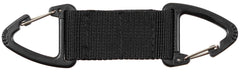 Atașament Universal Dublu Negru MFH - 2 carabiniere plastic, lungime 12 cm