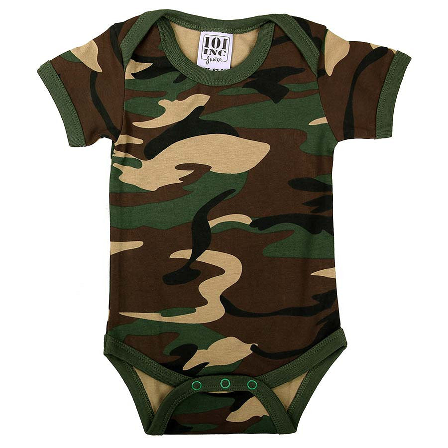 Baby Romper Cu Mânecă Woodland Military-Shop - Primul Pas Tactic al Eroului Tău