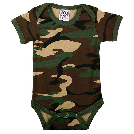 Baby Romper Cu Mânecă Woodland Military-Shop - Primul Pas Tactic al Eroului Tău