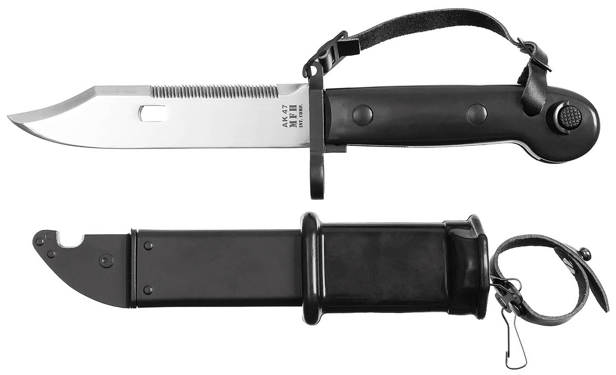 Baionetă AK 47 Negru MFH - Oțel 3Cr13, Tăietor Sârmă