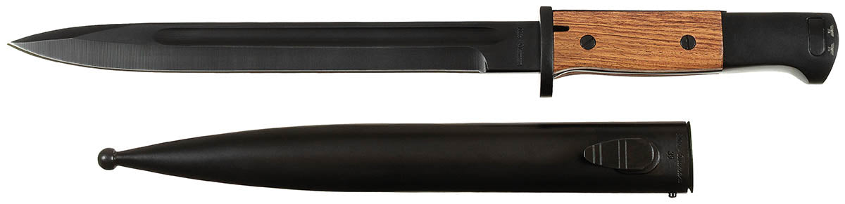 Baionetă Mauser K98 Seitengewehr 84/98 MFH - Oțel 8Cr14MoV, Mâner Lemn