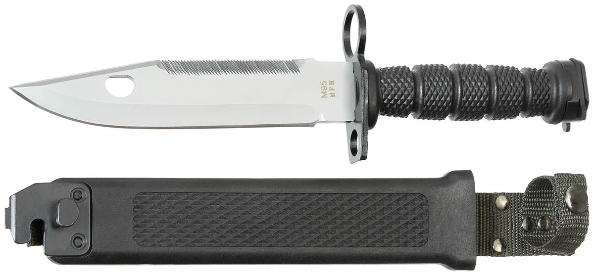 Bajonetă Chineză M95 Negru MFH - Oțel 3Cr13, Tăietor Sârmă