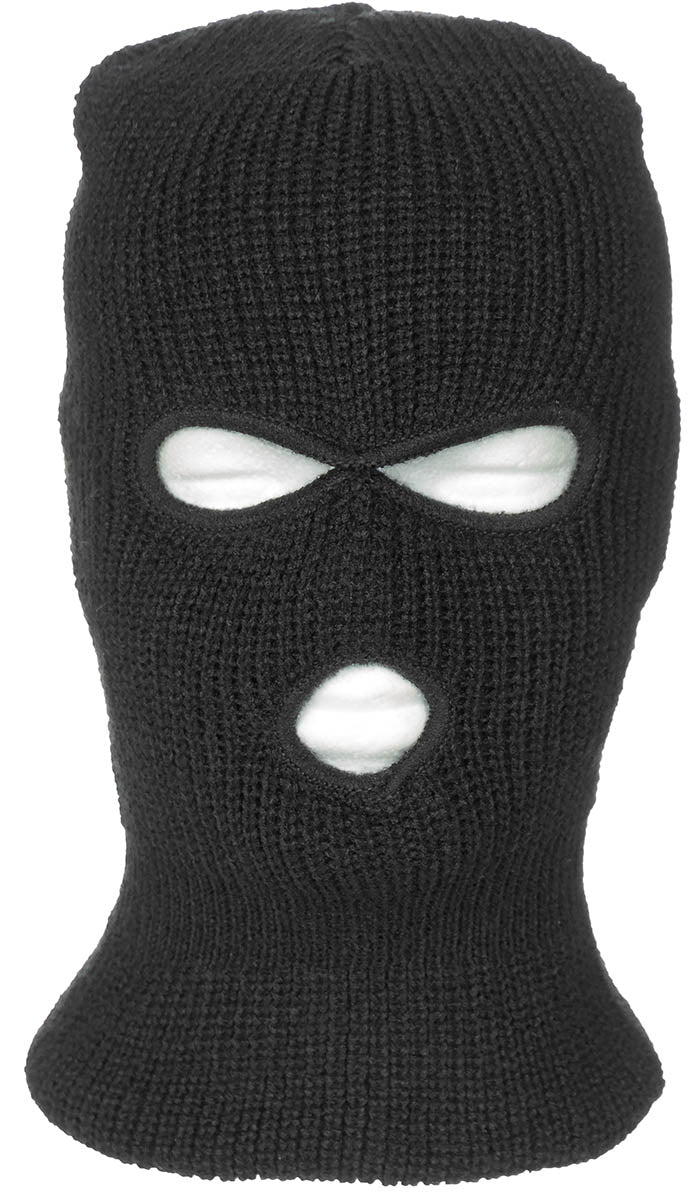 Balaclava 3 Găuri Negru MFH - 100% Acrilic, Tricot Grosier