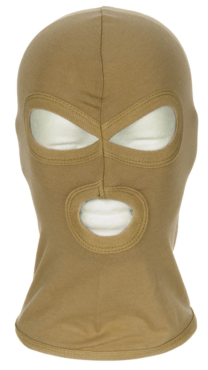 Balaclava 3-Găuri Subțire Coyote MFH - 100% Bumbac, Ușoară