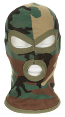 Balaclava 3 Găuri Subțire Woodland MFH - 100% Bumbac, Ușoară