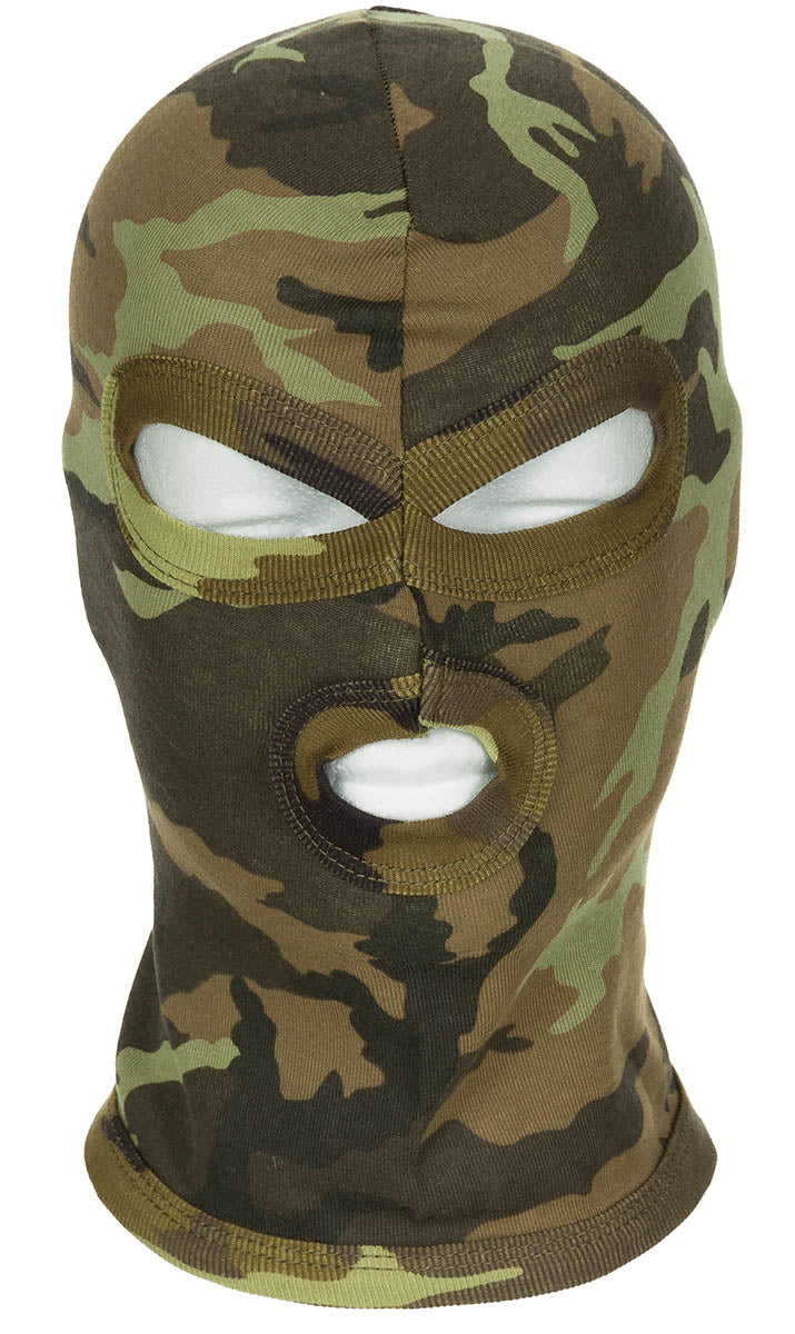 Balaclavă 3 Orificii Subțire M 95 CZ Camo MFH - 100% Bumbac, Ușoară