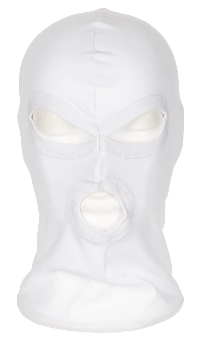 Balaclava cu 3 Găuri Subțire Alb MFH - 100% Bumbac, Ușoară