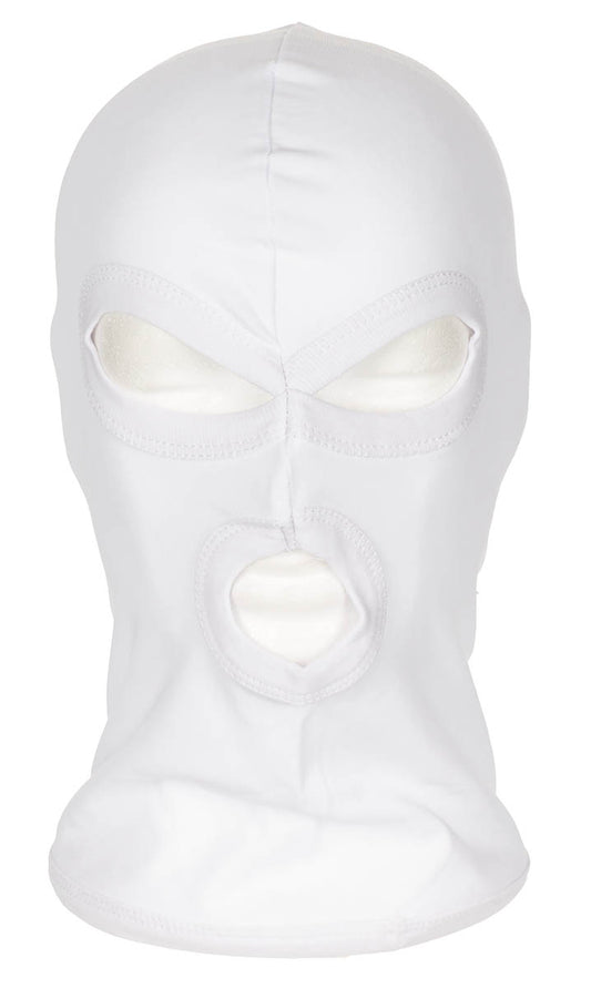 Balaclava cu 3 Găuri Subțire Alb MFH - 100% Bumbac, Ușoară