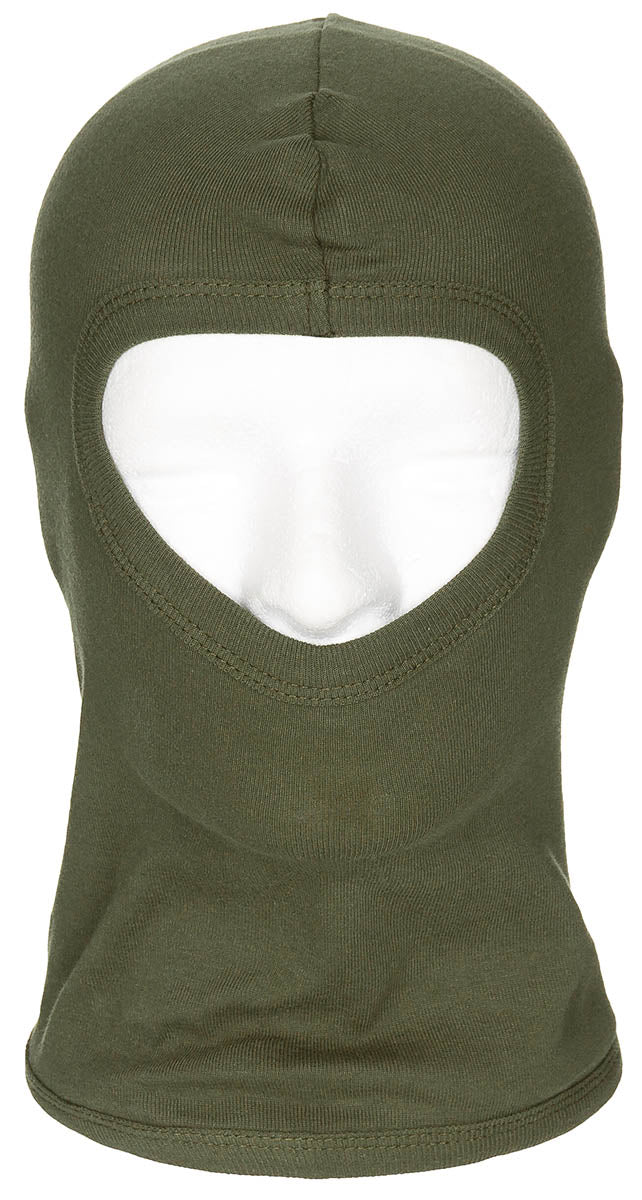 Balaclavă Subțire cu 1 Orificiu Verde Oliv MFH - 100% Bumbac, Ușoară