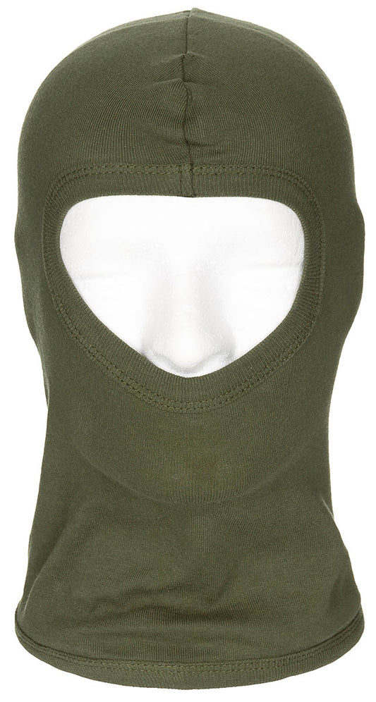 Balaclavă Subțire cu 1 Orificiu Verde Oliv MFH - 100% Bumbac, Ușoară