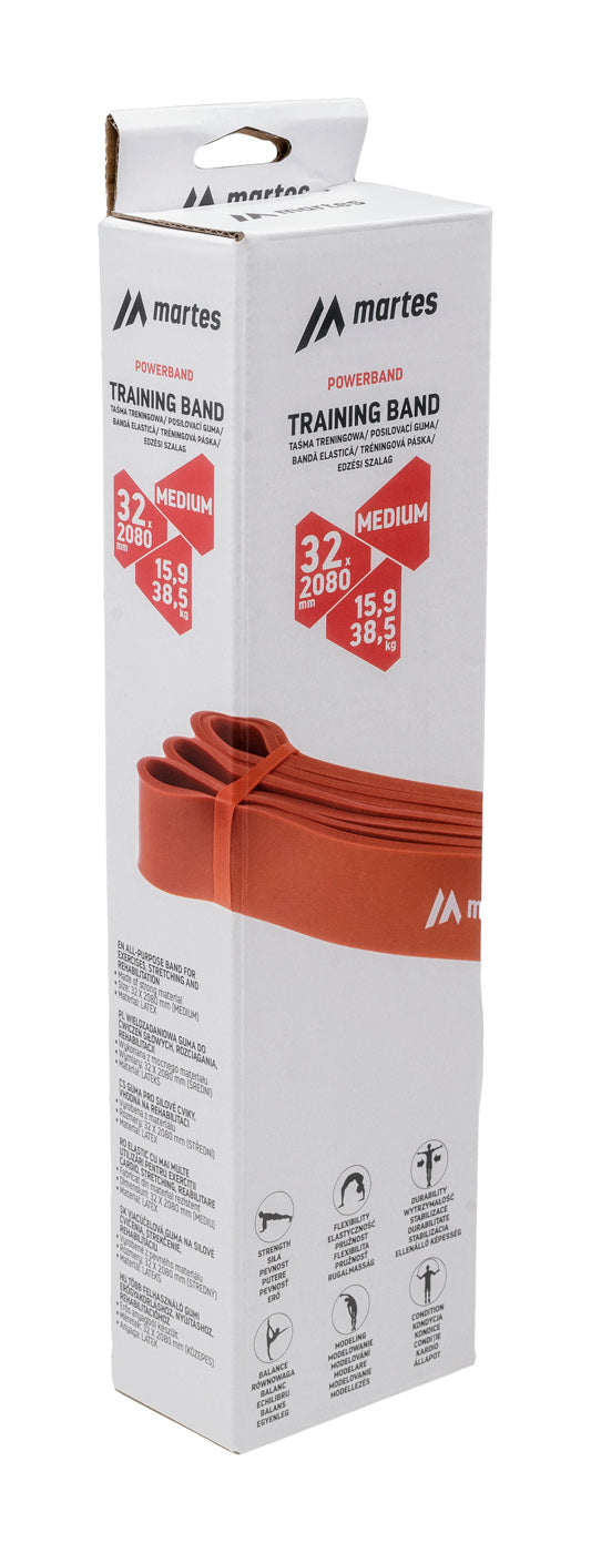 Bandă Antrenament POWERBAND MARTES - Rezistență Medie, Latex Durabil - 3