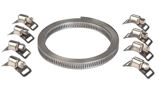 Bandă Coliere Furtun 8mm Louis - Inox, 3m, 8 Cleme