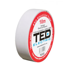 Bandă Izolatoare Albă 10m x 19mm TED - Rezistență, Fixare Sigură - 2