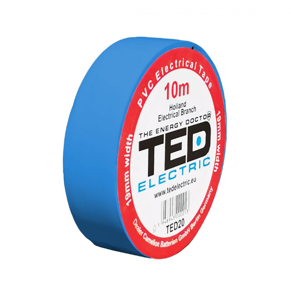 Bandă Izolatoare PVC 19mm x 10m Albastră TED - Protecție Electrică Fiabilă - 2