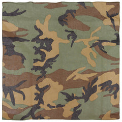Bandană clasică Camuflaj Woodland MFH - 100% Bumbac, 55x55 cm