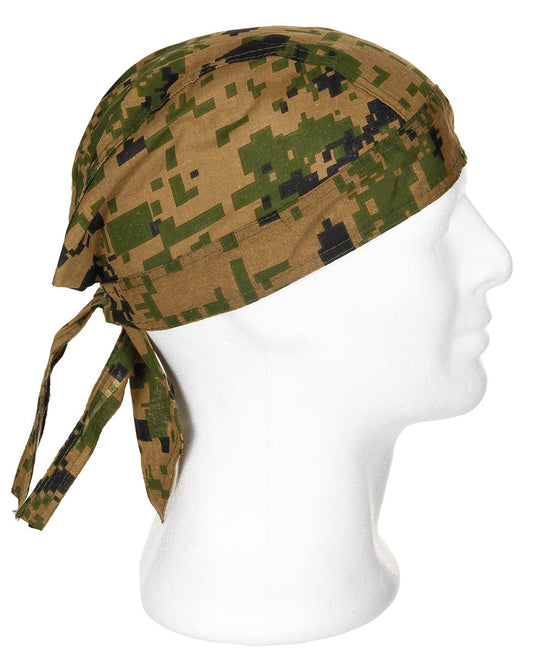 Bandană clasică Headwrap digital woodland MFH - 100% Bumbac, Mărime Universală
